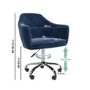 GRADE A2 - Navy Velvet Chesterfield Office Chair with Arms - Marley