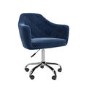 GRADE A2 - Navy Velvet Chesterfield Office Chair with Arms - Marley