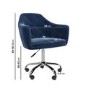 GRADE A1 - Navy Blue Velvet Office Chair - Marley