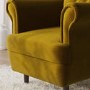 Mustard Velvet Wingback Armchair - Martha