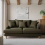 Green Fabric Scatter Back Sofa - Seats 3 - Maisie