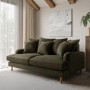 Green Fabric Scatter Back Sofa - Seats 3 - Maisie