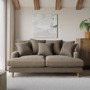 Beige Fabric Scatter Back Sofa - Seats 3 - Maisie