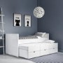 White Single Guest Trundle Bed with Storage Drawers - Matisse