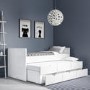 White Single Guest Trundle Bed with Storage Drawers - Matisse