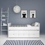 White Single Guest Trundle Bed with Storage Drawers - Matisse