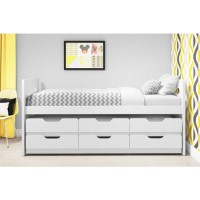 GRADE A1 - Matisse White Captain's Guest Bed with Storage - Trundle Included