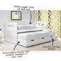 Matisse White Captain's Guest Bed with Storage - Trundle Included