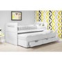 GRADE A1 - Matisse White Captain's Guest Bed with Storage - Trundle Included