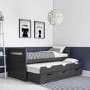 Matisse Captain's Guest Bed in Dark Grey/Anthracite - Trundle Bed Included