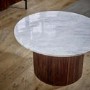Mango Wood Coffee Table With Marble Top - Opal