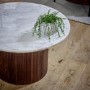 Mango Wood Coffee Table With Marble Top - Opal