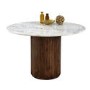 Mango Wood Dining Table Round With Marble Top - Opal