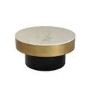 GRADE A1 - Marble Coffee Table in White with Gold and Black Base - Martina
