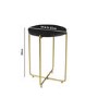 Black Marble Side Table with Gold Legs - Round