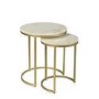 ONLY OPENED - Marble Nest of Tables in White with Gold Metal Bases - Martina