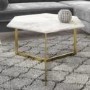 White Marble Coffee Table with Gold Legs - Hexagon