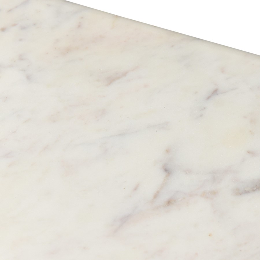 GRADE A1 - White Marble Coffee Table with Gold Legs - Hexagon