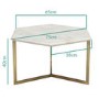 White Marble Coffee Table with Gold Legs - Hexagon