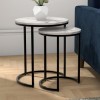 Round White Marble Nest of 2 Side Tables - Martina