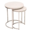 GRADE A2 - White Marble Nesting Tables with Silver Base - Set of 2 - Martina