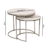 GRADE A2 - Large White Marble Nesting Tables with Silver Base - Set of 2 - Martina