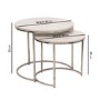 GRADE A2 - Large White Marble Nesting Tables with Silver Base - Set of 2 - Martina
