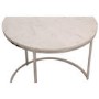 GRADE A1 - Large White Marble Nesting Tables with Silver Base - Set of 2 - Martina