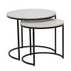 Large Round White Marble Nest of Coffee Tables - Martina
