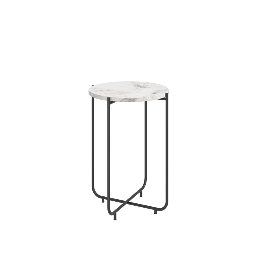Round White Marble Side Table - Martina