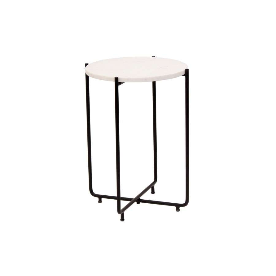 Round White Marble Side Table - Martina