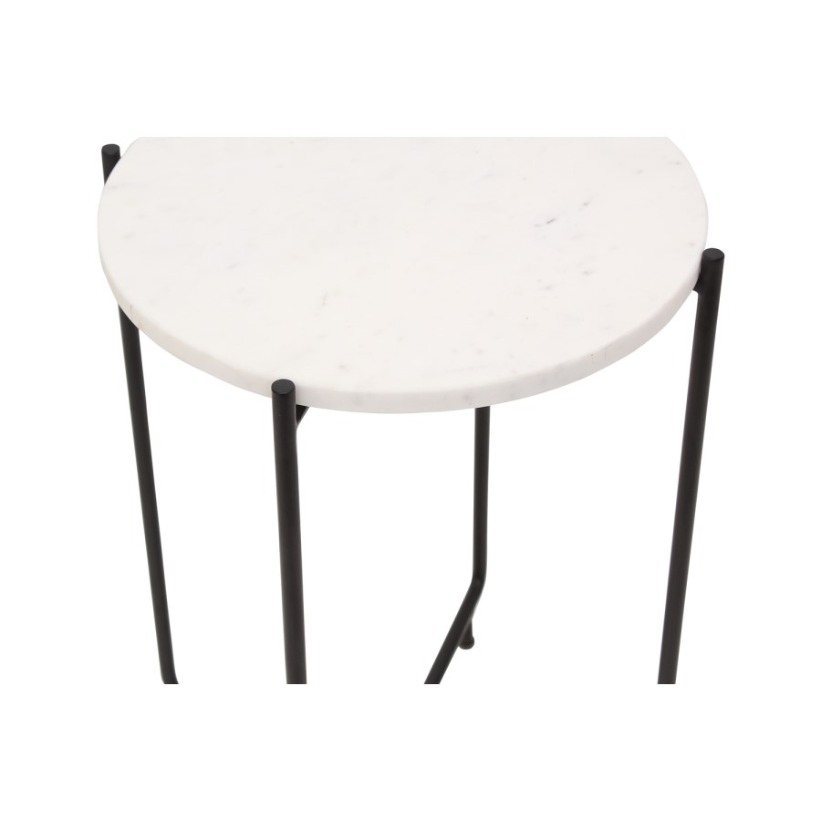 Round White Marble Side Table - Martina