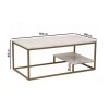 Large Rectangle White Marble Coffee Table with Storage - Martina
