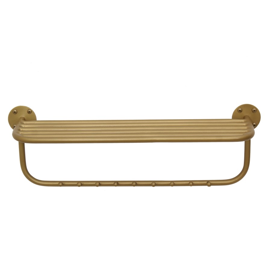 Gold Floating Shelf with 9 Hooks - Martina