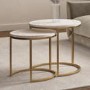 Large White Marble Nest of Coffee Tables - Martina