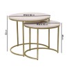 Large White Marble Nest of Coffee Tables - Martina