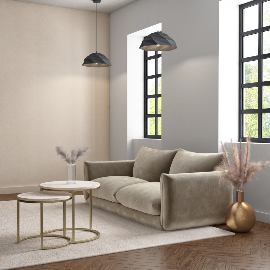 Large White Marble Nest of Coffee Tables - Martina