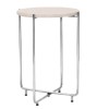 Marble Side Table with Silver Legs - Martina