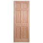 External Hardwood 6-Panel Door - Unfinished - 2032 x 813 x 44mm - Colonial Essential - XL Joinery