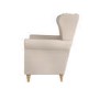 Beige Woven Fabric Wingback Armchair - Martha