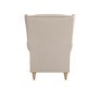 Beige Woven Fabric Wingback Armchair - Martha