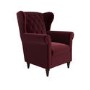 Burgundy Velvet Wingback Armchair - Martha