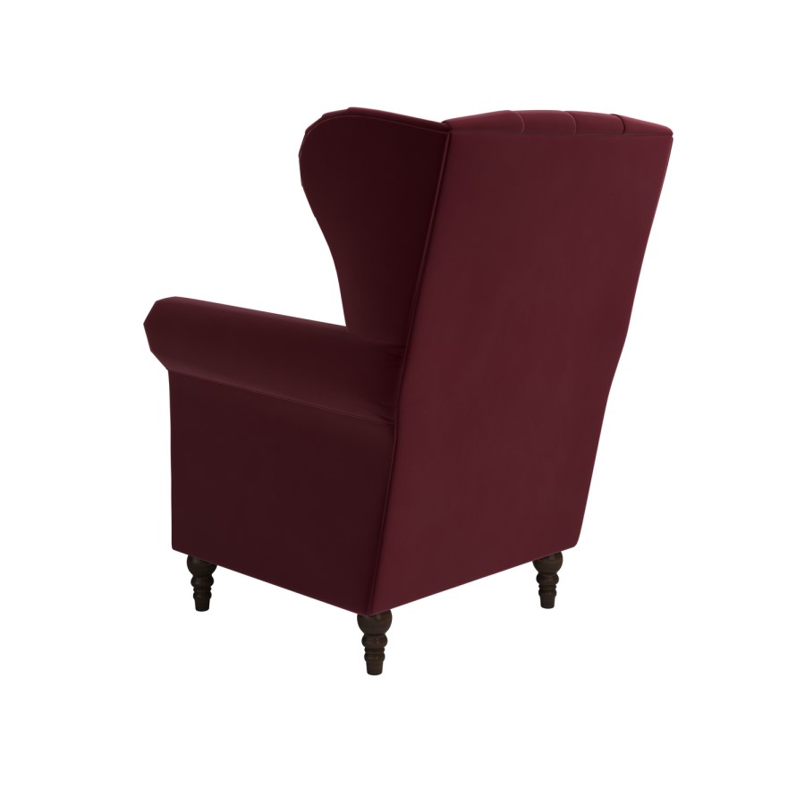 Burgundy Velvet Wingback Armchair - Martha