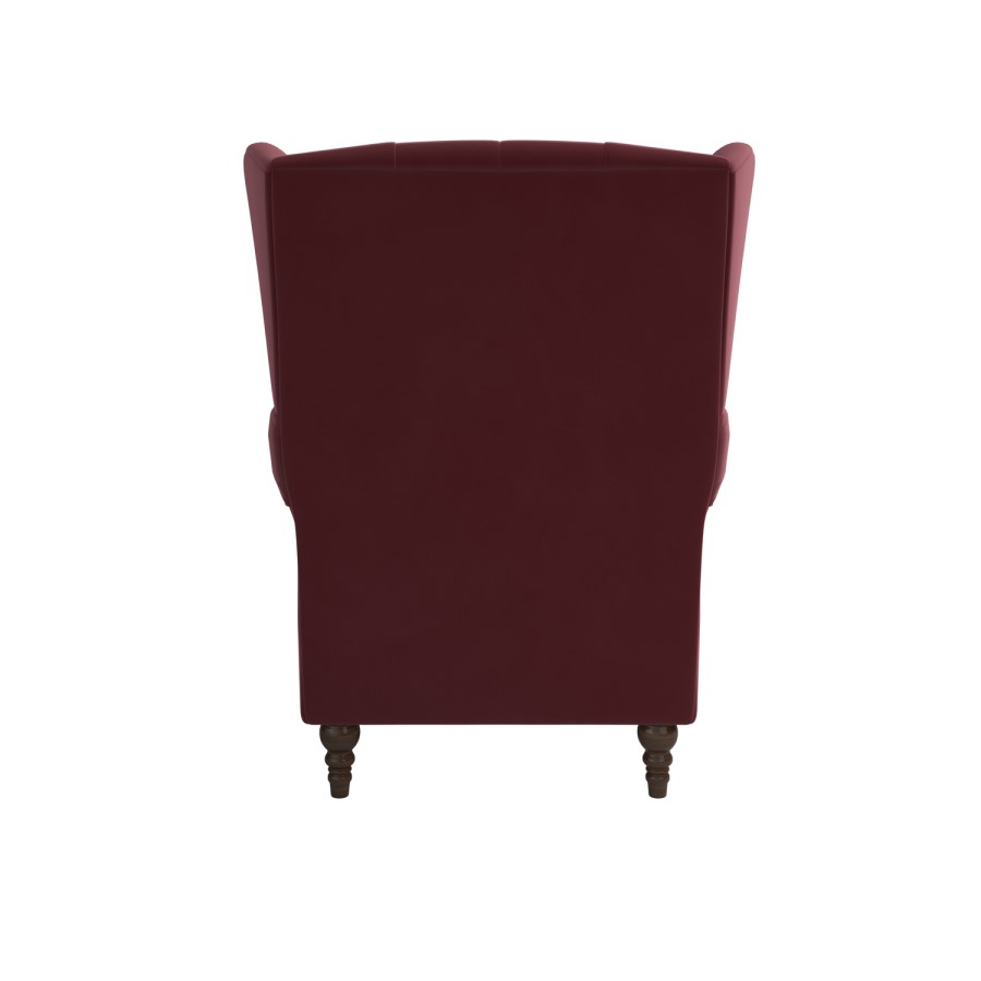 Burgundy Velvet Wingback Armchair - Martha