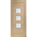 MTOTUR32DG External Oak Double Glazed Turin Door with Frosted Glass - Unfinished, 2032 x 813 x 44 mm