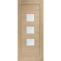 External Oak Double Glazed Turin Door with Frosted Glass - Unfinished, 2032 x 813 x 44 mm
