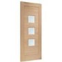 External Oak Double Glazed Turin Door with Frosted Glass - Unfinished, 2032 x 813 x 44 mm