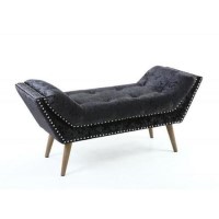 Mulberry Crushed Velvet Black Chaise