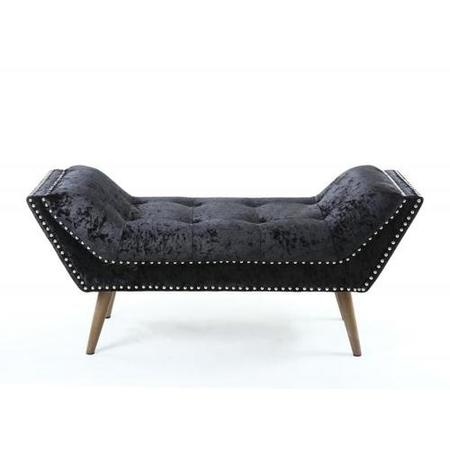 Mulberry Crushed Velvet Black Chaise