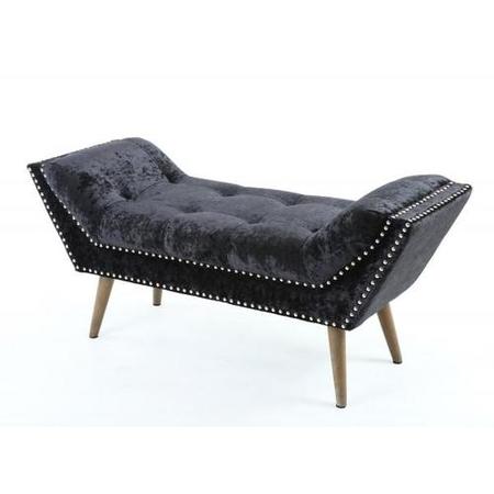 Mulberry Crushed Velvet Black Chaise